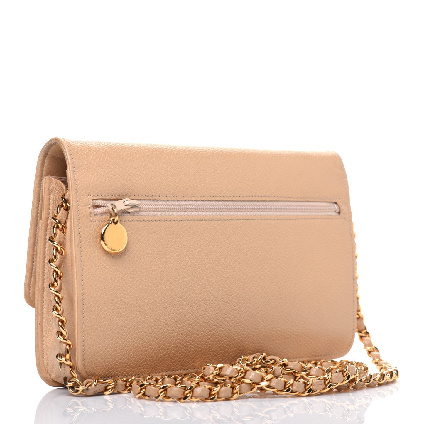 Caviar Timeless CC Wallet on Chain WOC Beige