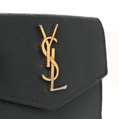 Saint Laurent Grain De Poudre Uptown Monogram Card Case Storm 8 of 9