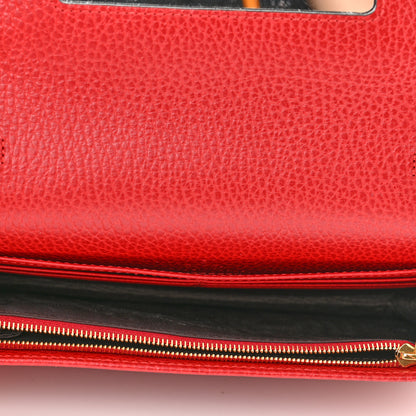 Gucci Dollar Calfskin Mini GG Marmont Chain Wallet Hibiscus Red 5 of 9