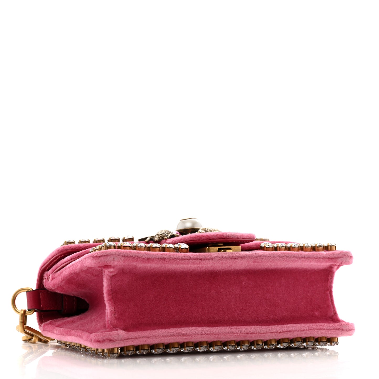 Velvet Crystal Mini Bee Broadway Shoulder Bag Light Raspberry Rose