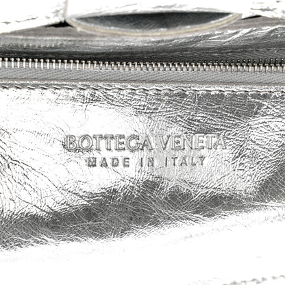 Bottega Veneta Metallic Lambskin Maxi Intrecciato Cassette Crossbody Bag Silver 6 of 10