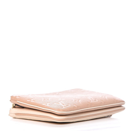 Louis Vuitton Empreinte Double Zip Pochette Beige Rose Creme 4 of 12