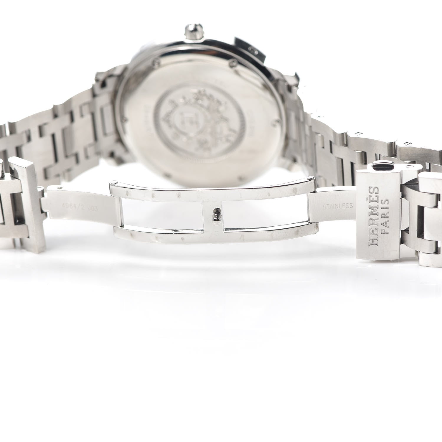 Hermes Stainless Steel 39mm Clipper Automatic Watch White 5 of 6