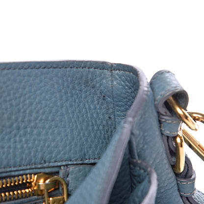 Prada Vitello Daino Push Lock Messenger Bag Marine 10 of 18