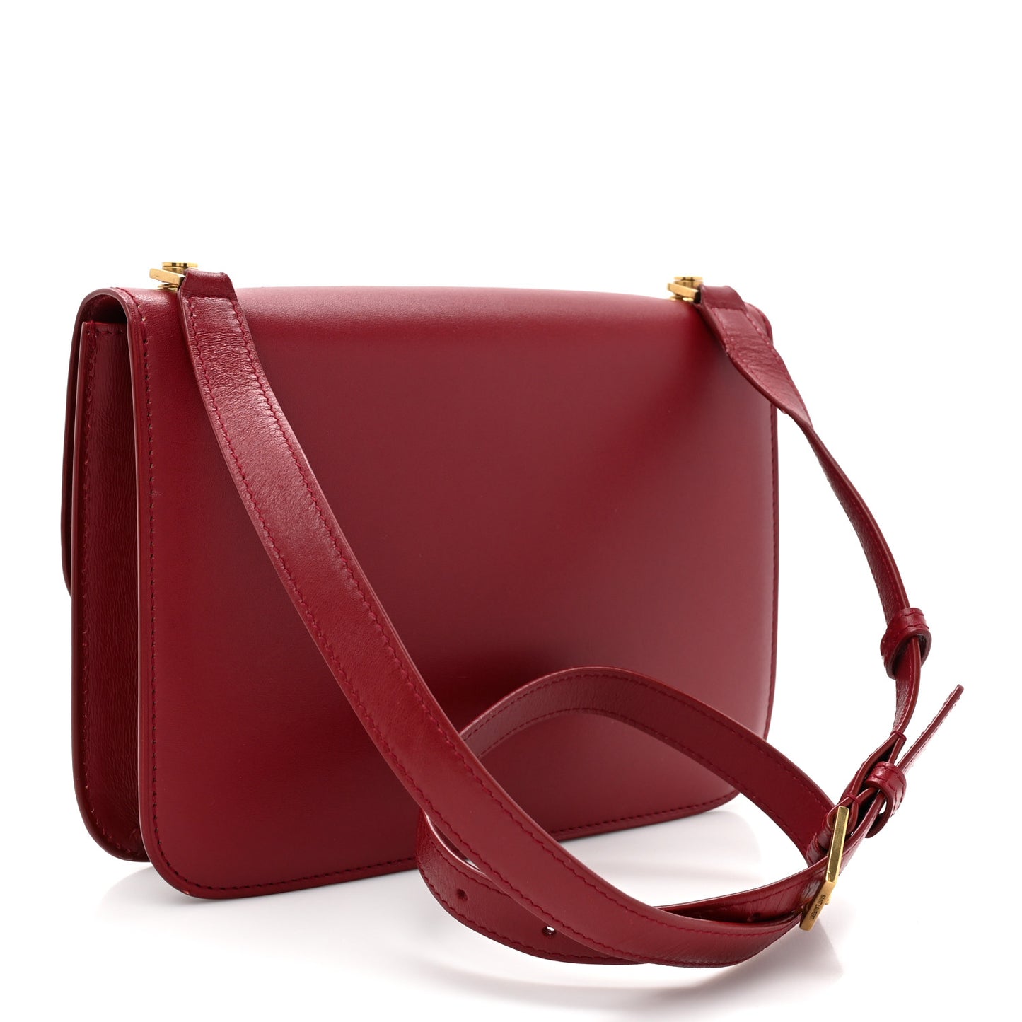 Box Calfskin Le Carre Satchel Opyum Red