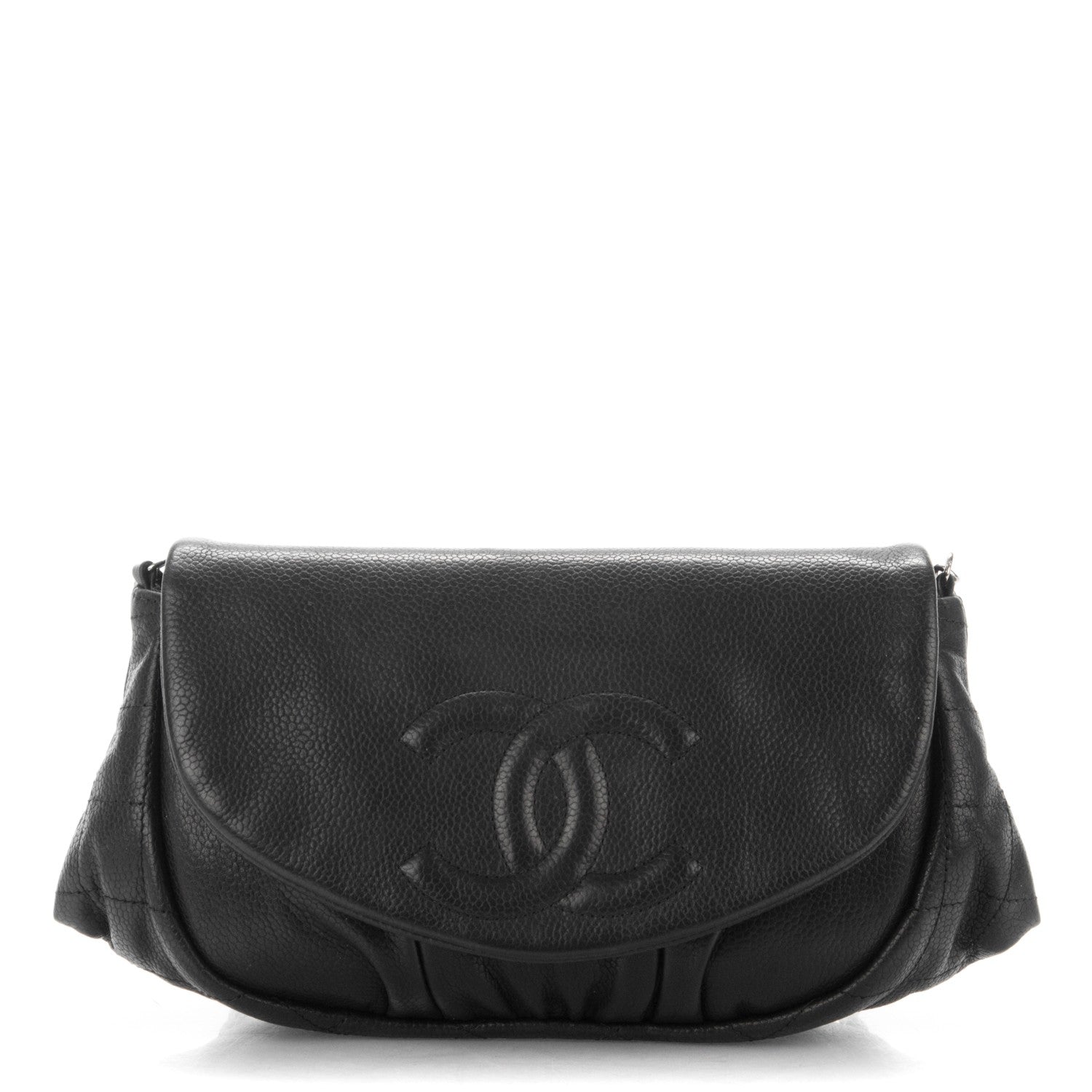 Chanel Caviar Half Moon Wallet On Chain WOC Black 1 of 7