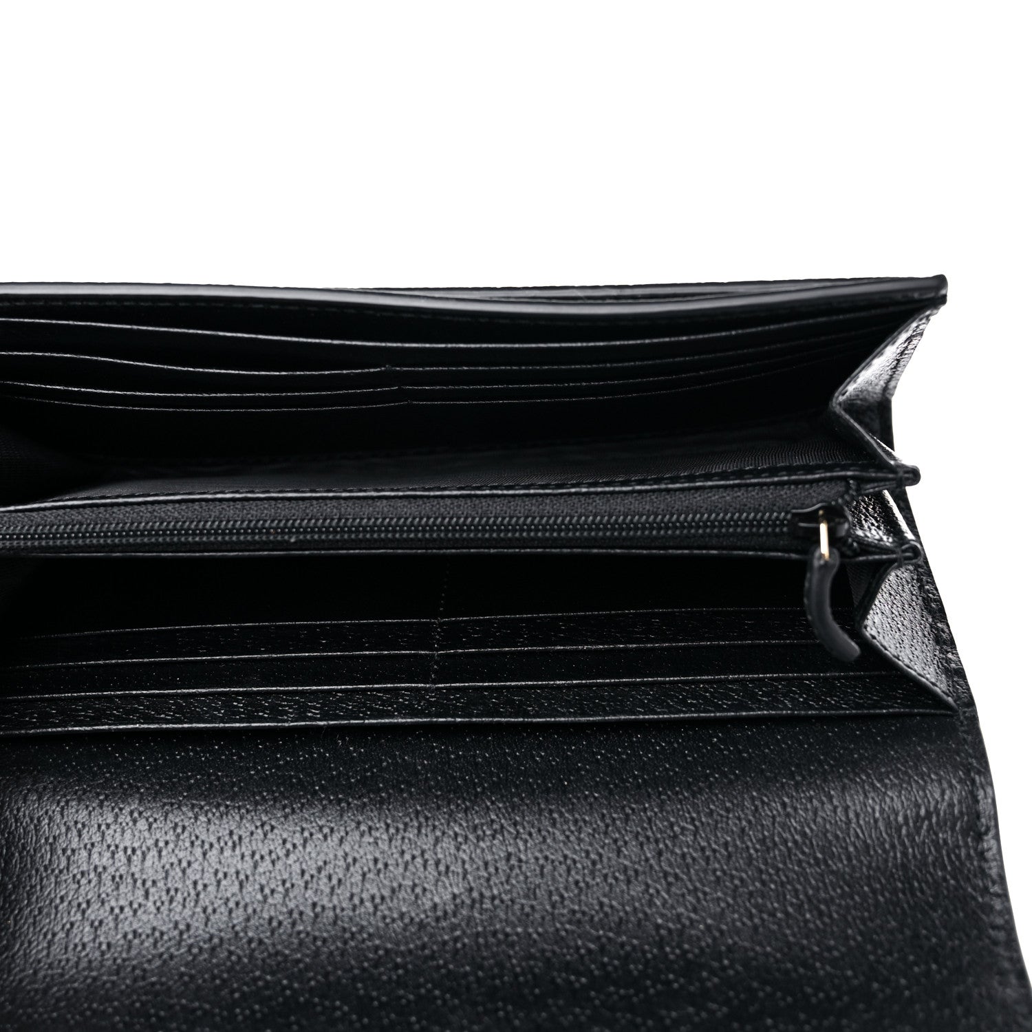 Gucci Textured Dollar Calfskin Berry Print GG Marmont Continental Wallet Black Light Copper 5 of 8