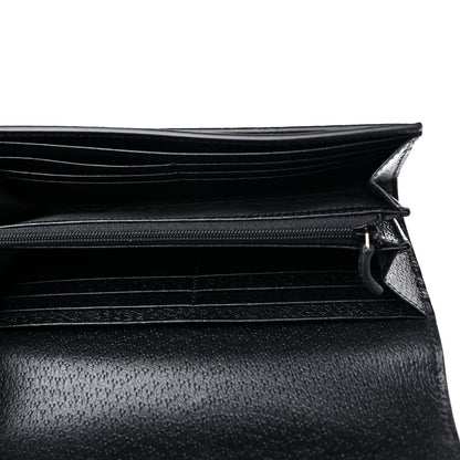 Gucci Textured Dollar Calfskin Berry Print GG Marmont Continental Wallet Black Light Copper 5 of 8