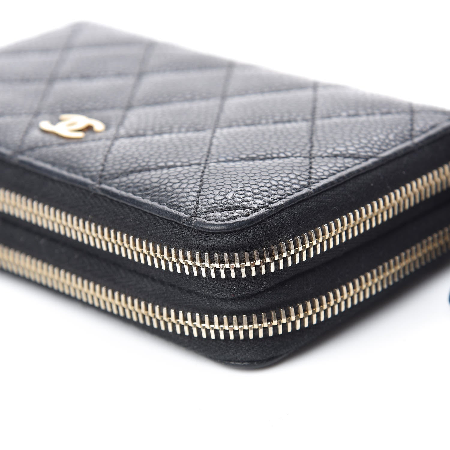 Chanel Caviar Quilted Large Gusset Double Zip Around Wallet Black 12 of 18
