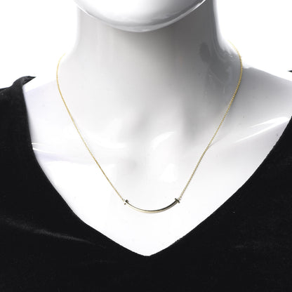 Tiffany 18K Yellow Gold Small T Smile Pendant Necklace 2 of 5