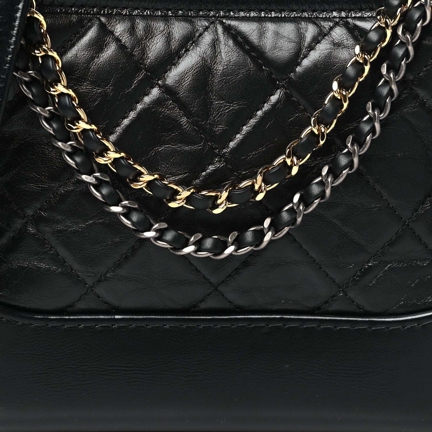 Chanel Aged Calfskin Quilted Small Gabrielle Hobo Black 8 of 10