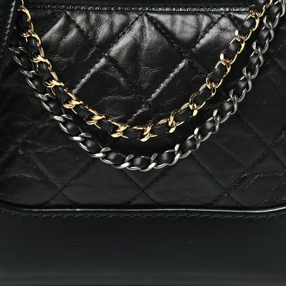 Chanel Aged Calfskin Quilted Small Gabrielle Hobo Black 8 of 10