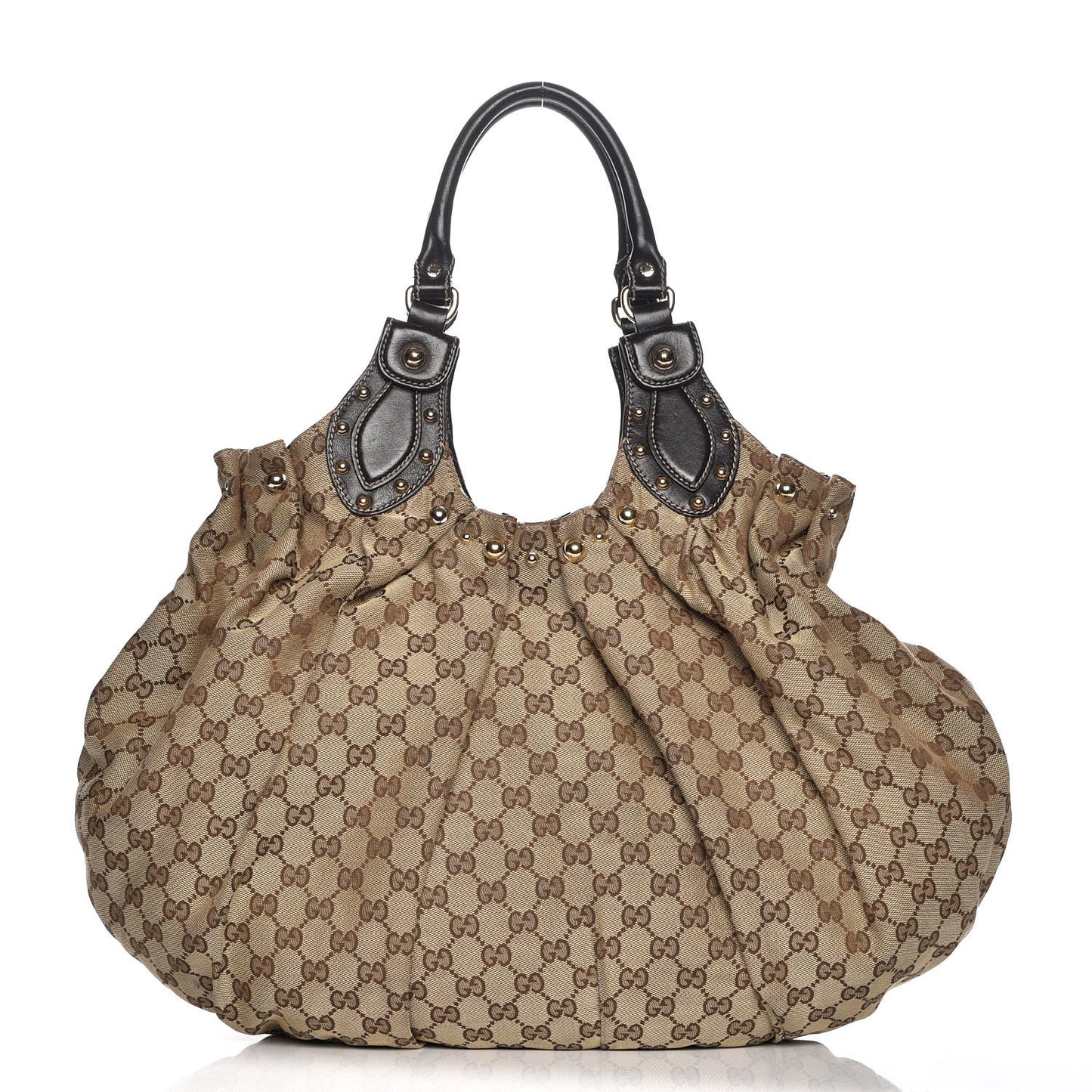 Monogram Studded Pelham Tote Dark Brown