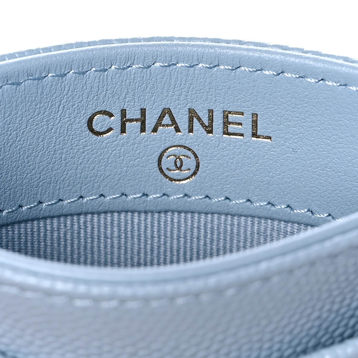 Chanel Caviar Quilted Card Holder Light Blue 6 of 10