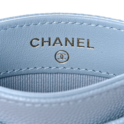 Chanel Caviar Quilted Card Holder Light Blue 6 of 10