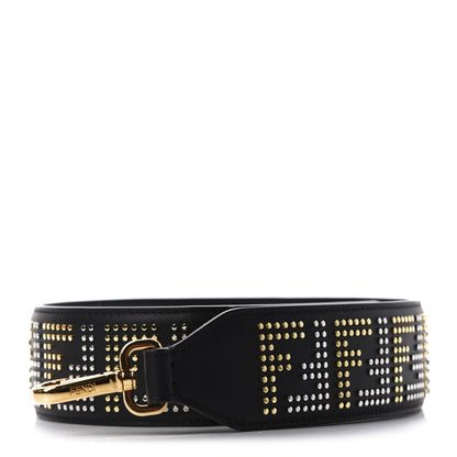 Fendi Calfskin F is FF Studded Strap Black 1 of 4