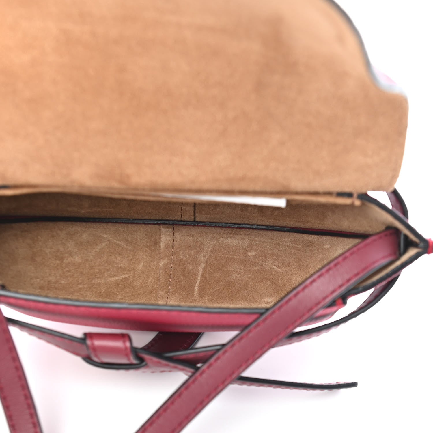 Loewe Grained Calfskin Mini Gate Crossbody Bag Raspberry Wine 5 of 8