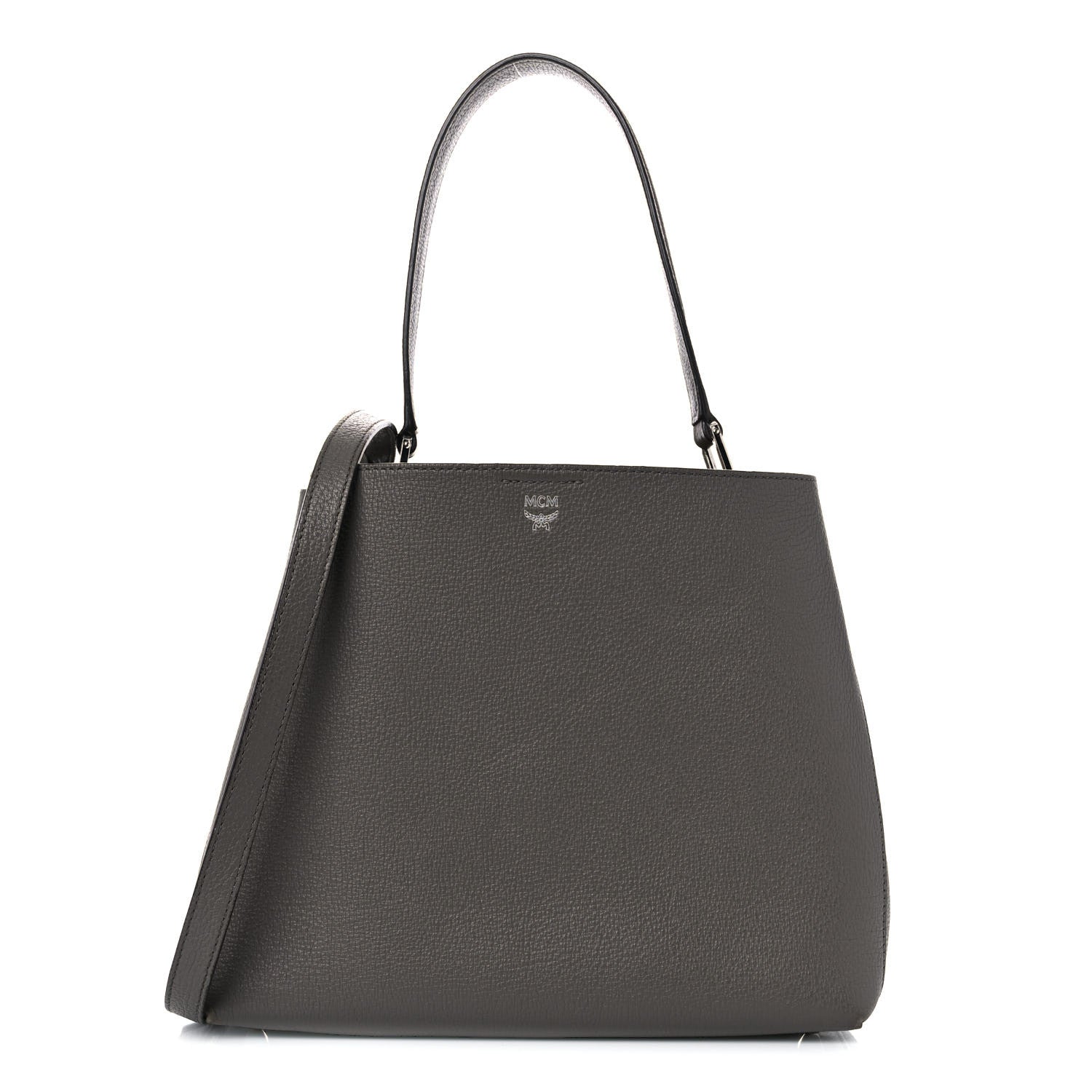 MCM Grained Calfskin Sarah Medium Visetos Hobo Grey 1 of 18