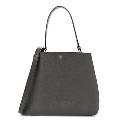 MCM Grained Calfskin Sarah Medium Visetos Hobo Grey 1 of 18
