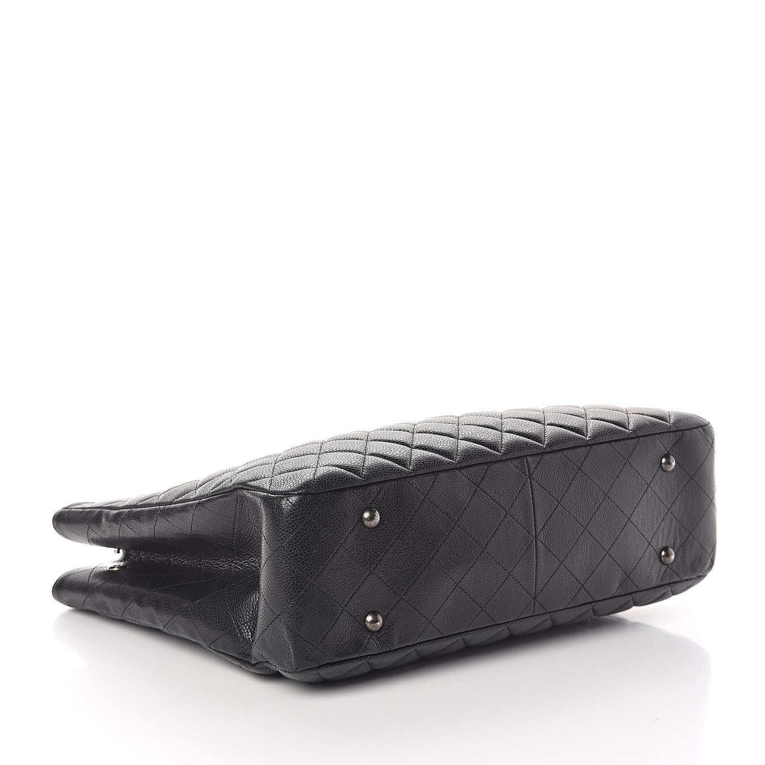 Chanel Calfskin Quilted Large CC Shopping Tote Black 4 of 10