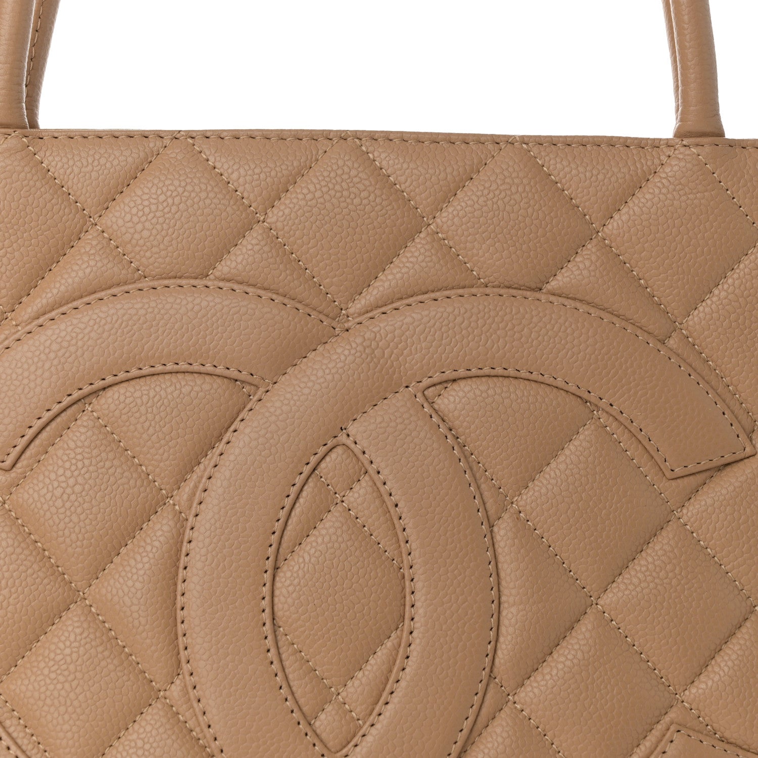 Chanel Caviar Quilted Medallion Tote Beige 8 of 12