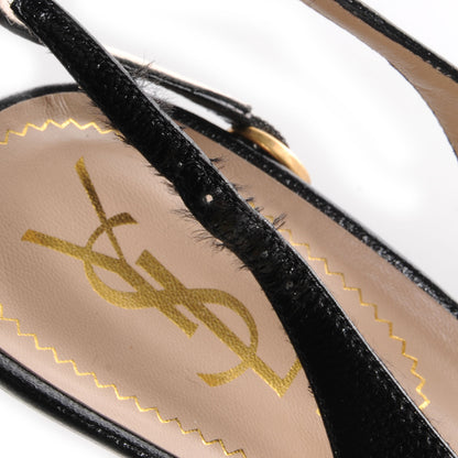 Saint Laurent Vernigolf Tribtoo 80 Slingback Pumps Nero Black 41 7 of 7