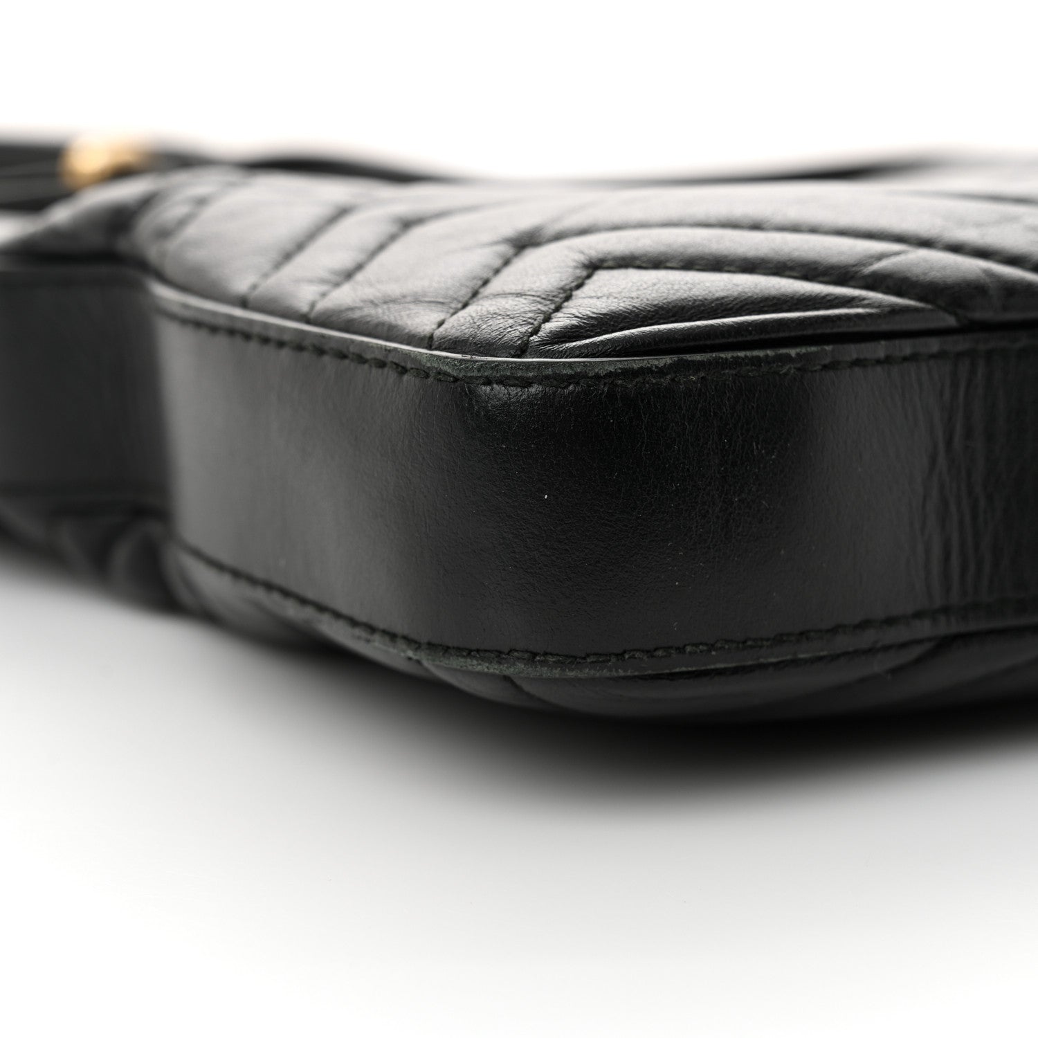 Gucci Calfskin Matelasse GG Marmont Flat Messenger Bag Black 9 of 17
