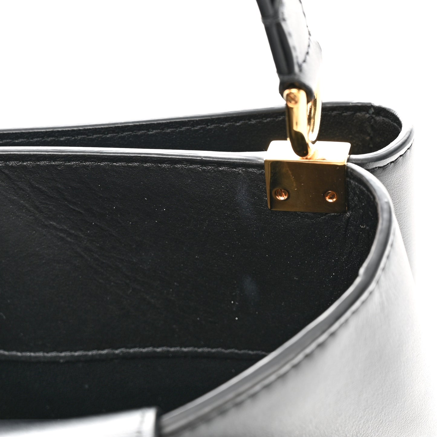 Vitello Virtus Top Handle Shoulder Bag Black