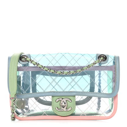 Chanel Lambskin PVC Quilted Mini Coco Splash Flap Blue Green 1 of 11