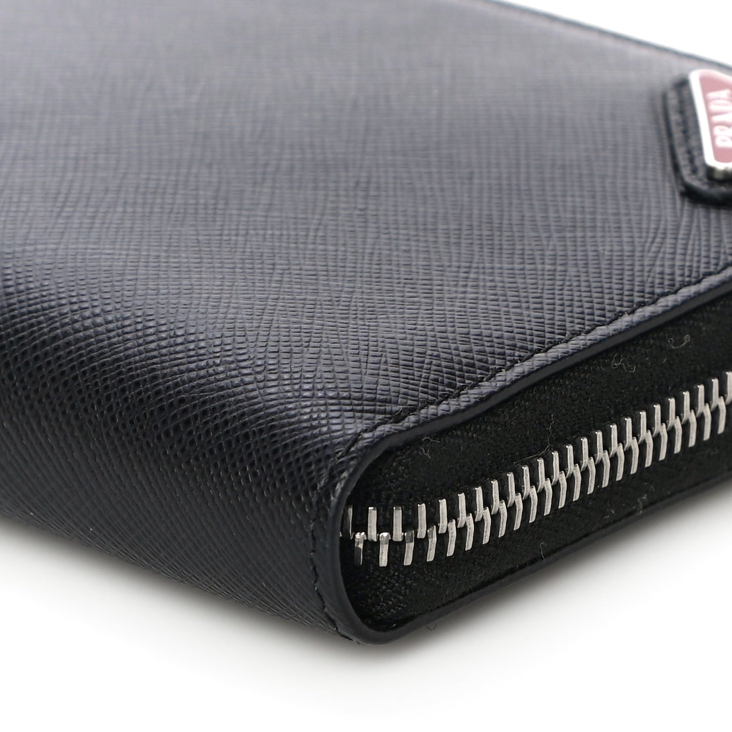 Saffiano Zip Around Portfolio Wallet Black Rosso