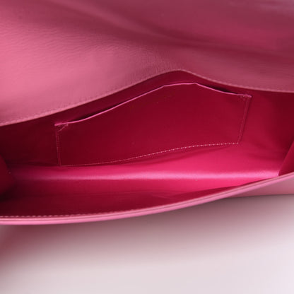 Saint Laurent Textured Patent Large Belle De Jour Clutch Indian Pink 5 of 12
