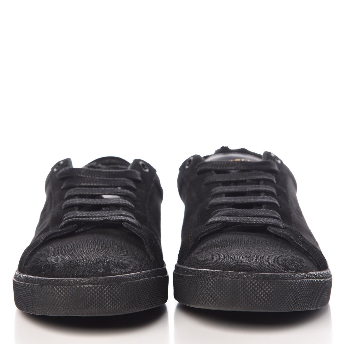 Distressed Canvas Men's Court Classic Sneakers 40 Black