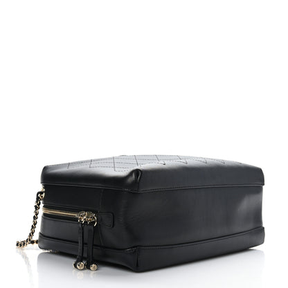 Chanel Calfskin Stitched Sleek Box Top Handle Vanity Bag Black 4 of 9