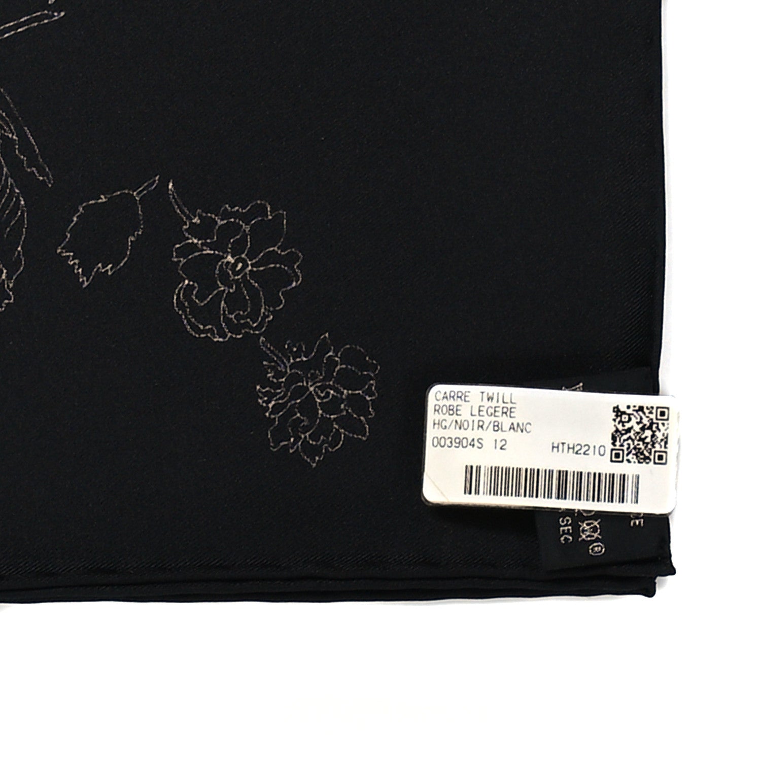 Hermes Silk Robe Legere Scarf 90 Black White 3 of 4