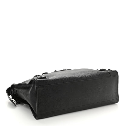 Balenciaga Shiny Grained Goatskin Black Metallic Edge City Black 4 of 8
