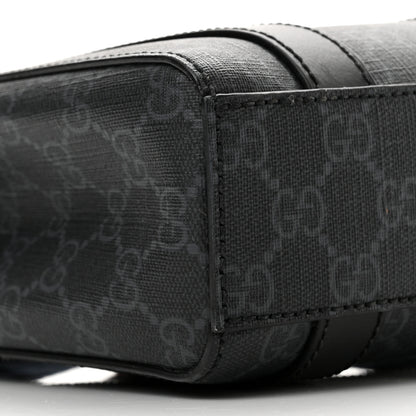 Gucci GG Supreme Monogram Appia Calfskin Web Mini Tote Bag Black 7 of 8