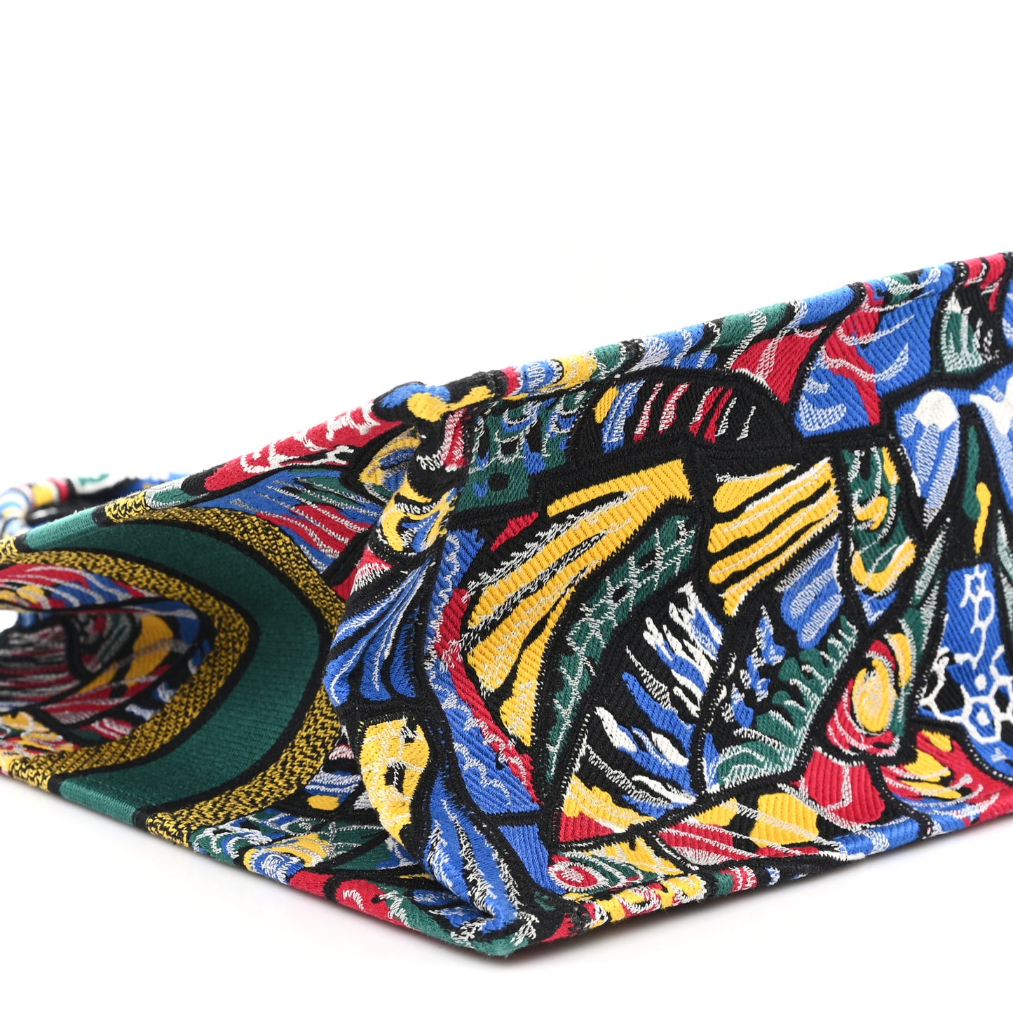 Canvas Embroidered Butterfly Book Tote Black Multicolor