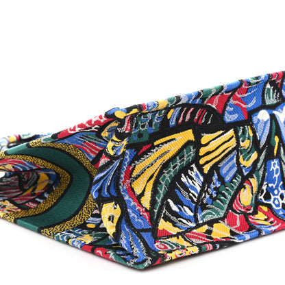 Christian Dior Canvas Embroidered Butterfly Book Tote Black Multicolor 9 of 10
