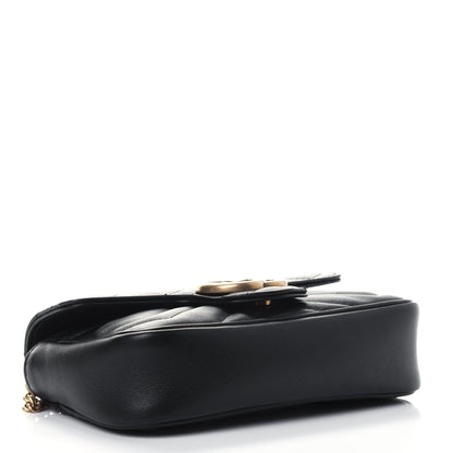 Gucci Calfskin Matelasse Super Mini GG Marmont Shoulder Bag Black 3 of 4