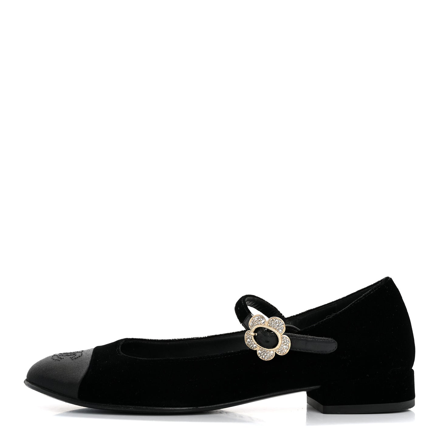 Velvet Grosgrain Mary Jane Flats 37.5 Black