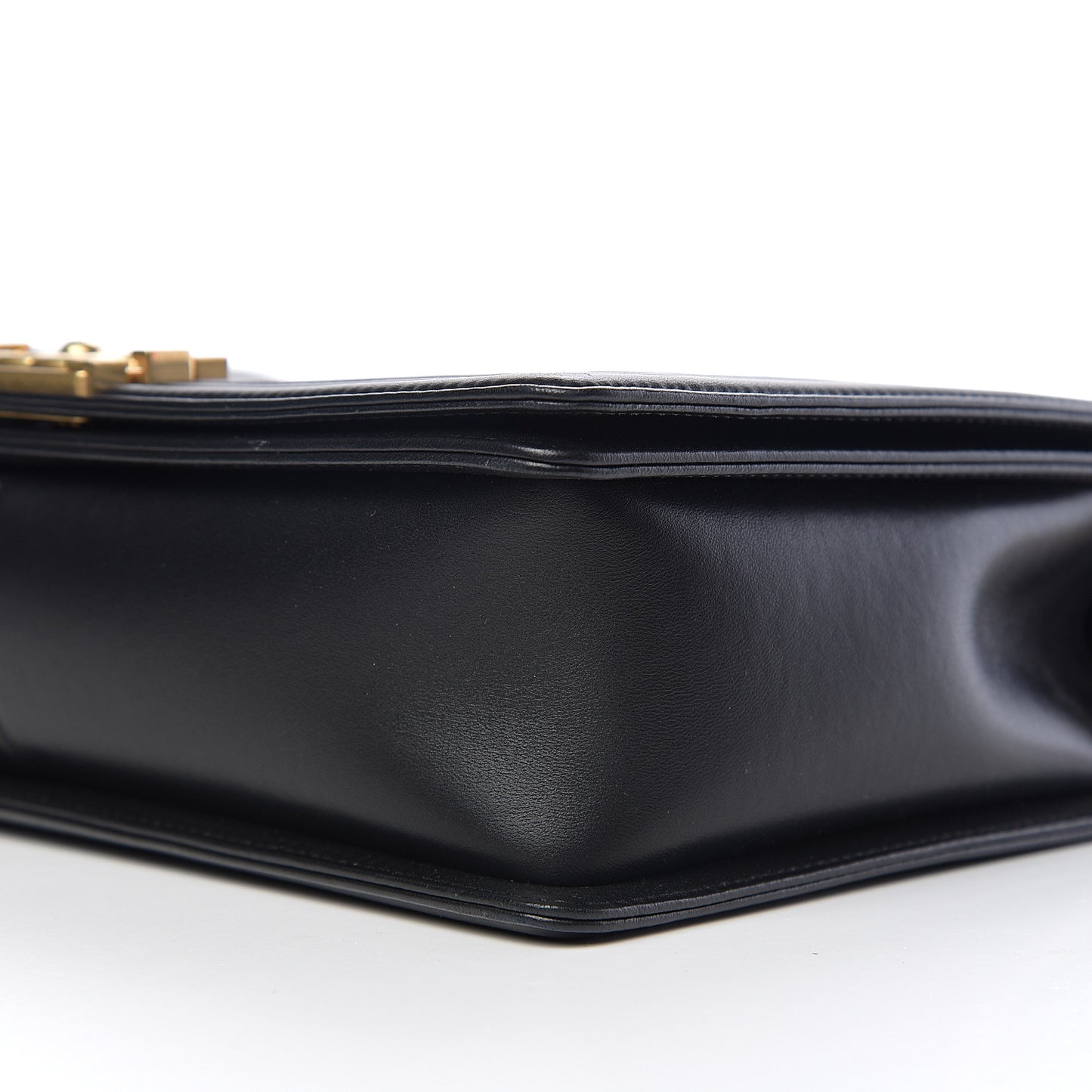 Lambskin Quilted Large Boy Flap Black