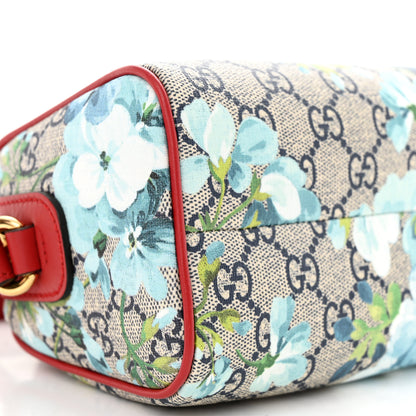 Gucci GG Supreme Monogram Blooms Mini Boston Navy Blue Hibiscus 10 of 12
