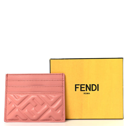 Fendi Nappa Matisse FF Embossed Card Holder Ballet Rose 8 of 8
