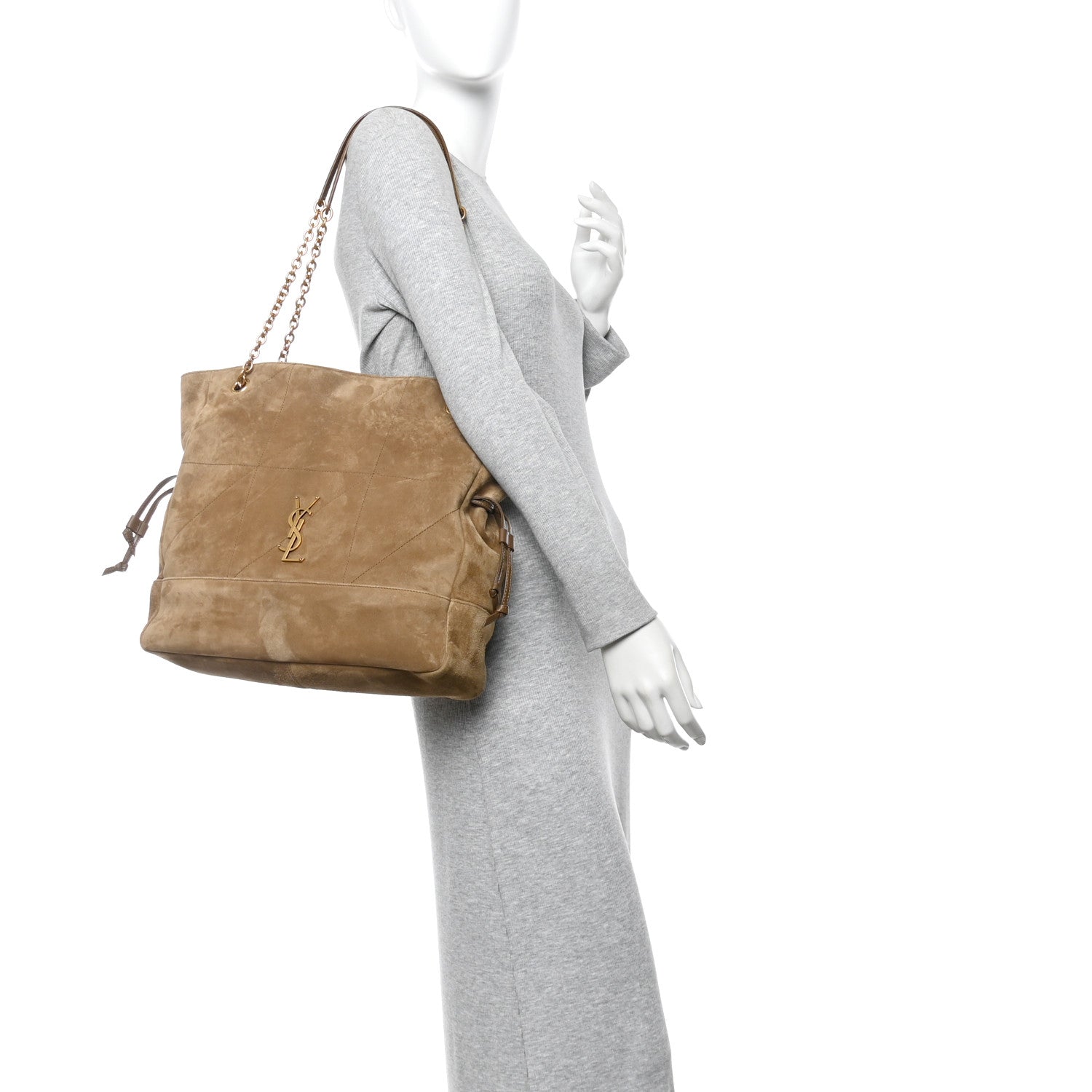 Saint Laurent Suede Medium Jamie Shopping Tote Golden Leaf 2 of 13