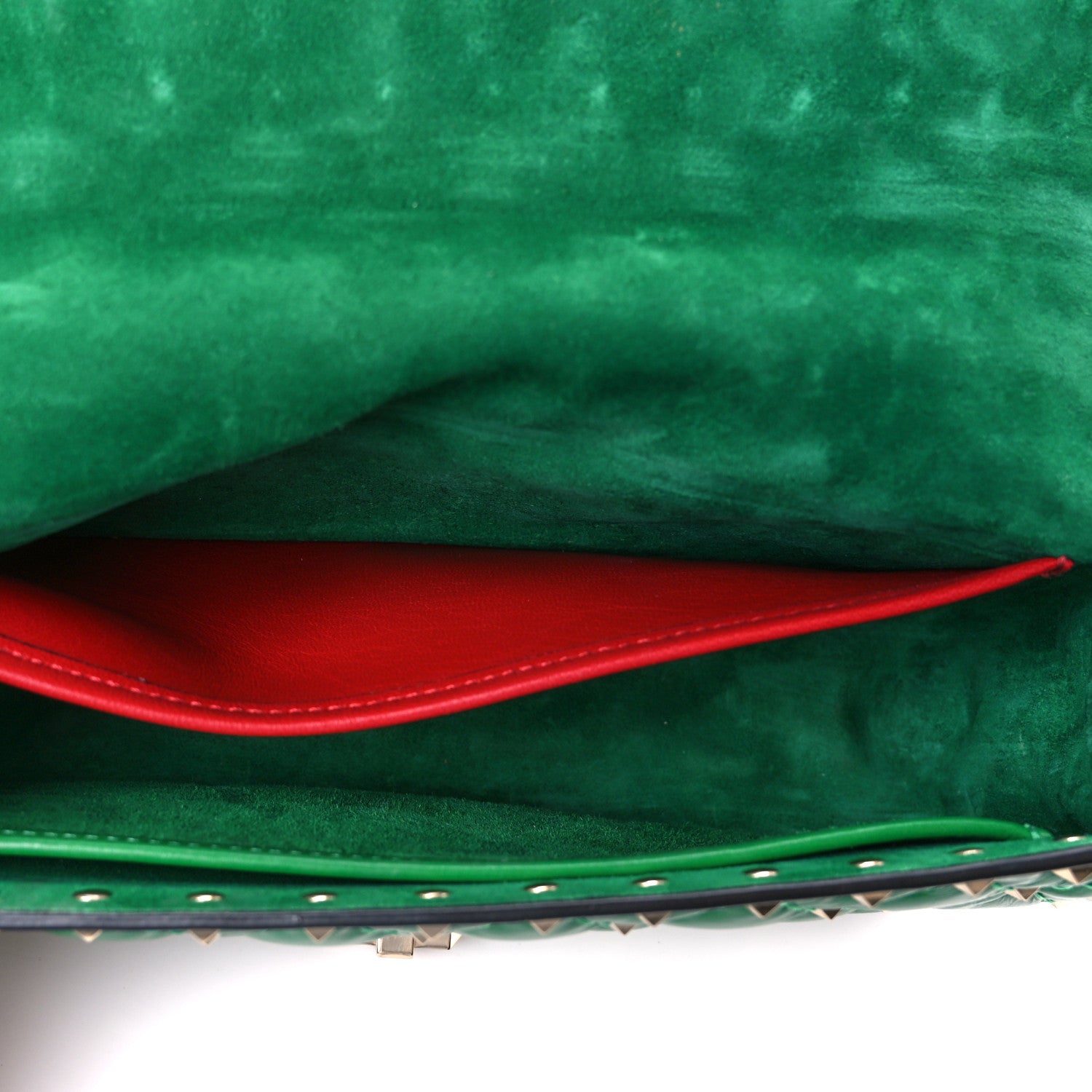 Valentino Garavani Calfskin Rockstud Spike Convertible Shoulder Bag Gea Green 6 of 13