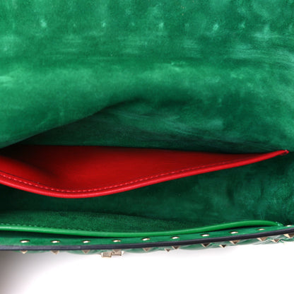 Valentino Garavani Calfskin Rockstud Spike Convertible Shoulder Bag Gea Green 6 of 13