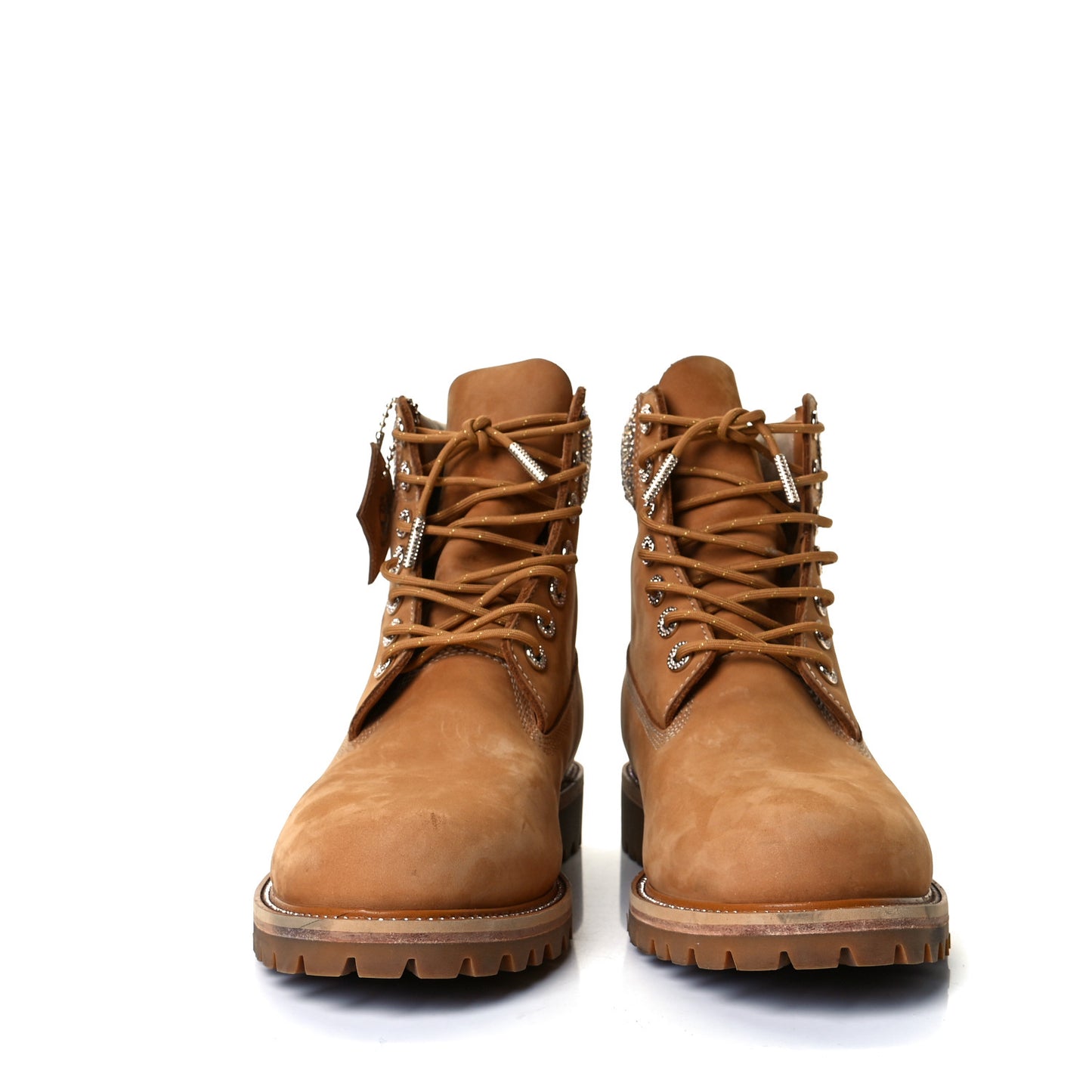 X TIMBERLAND Nubuck Swarovski Crystal Mens Ankle Boots 12 Wheat