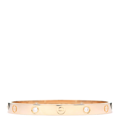 Cartier 18K Yellow Gold 4 Diamond LOVE Bracelet 17 1 of 6