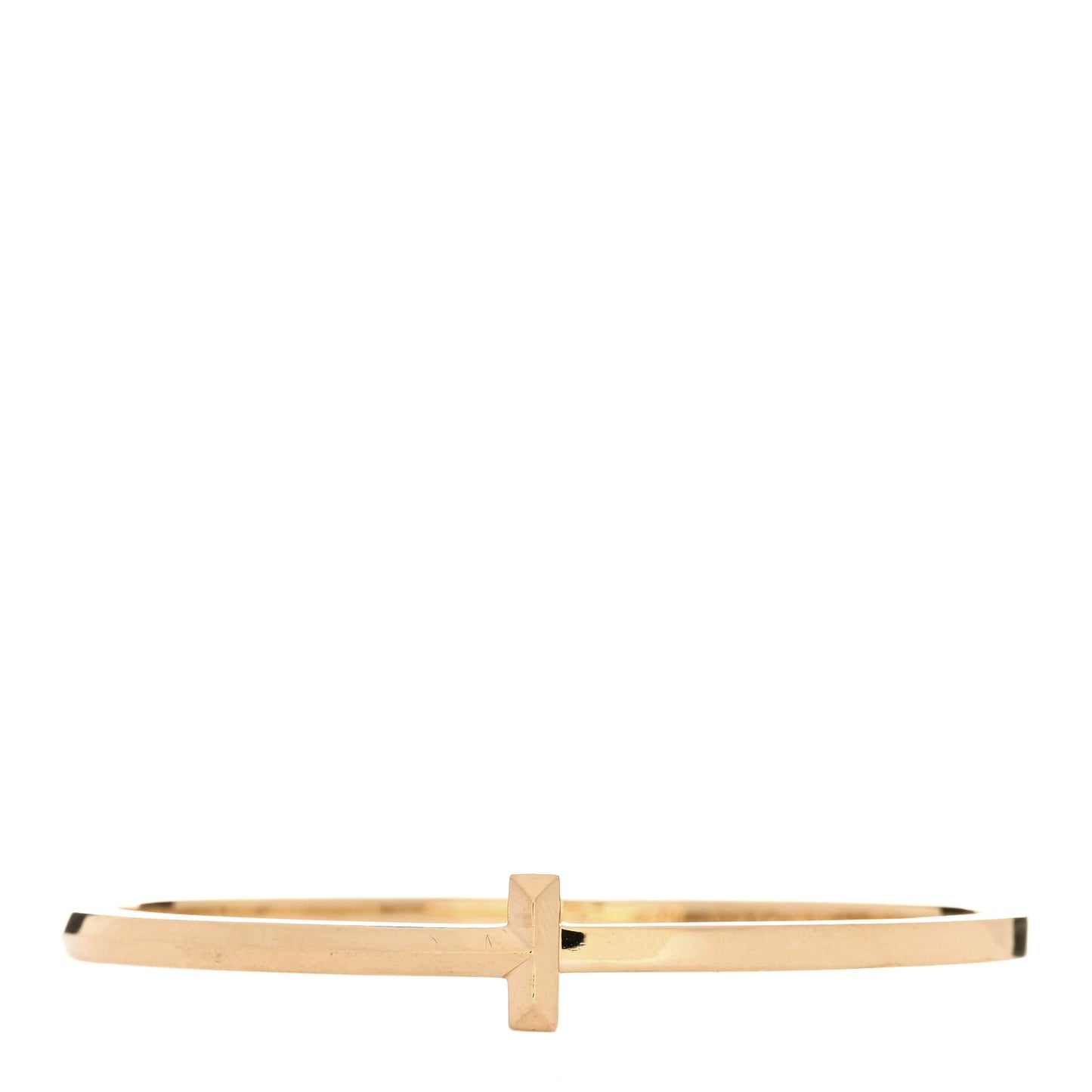 18K Yellow Gold Narrow T T1 Hinged Bangle Bracelet