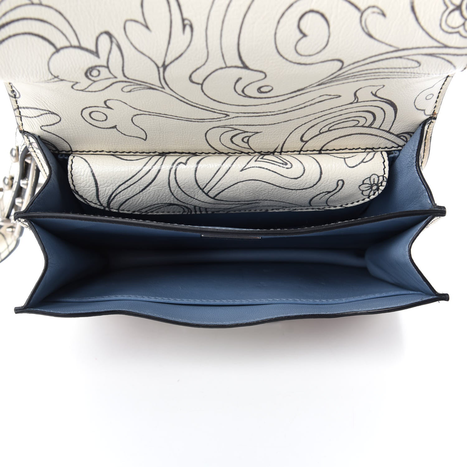 Prada X JAMES JEAN Glace Calfskin Rabbit Print Cahier Bag Opaline 5 of 11